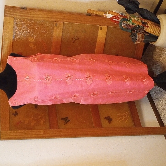 VTG Pastel Pink Silk Dress - Picture 13 of 13